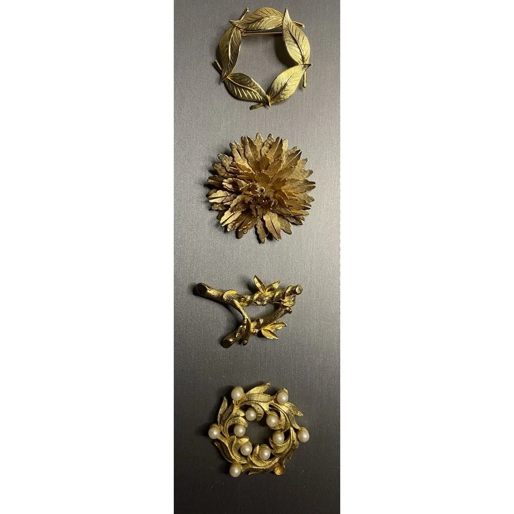 Vintage to Modern Mixed Metal Brooch Pin Lot - Set of 19 Brooches